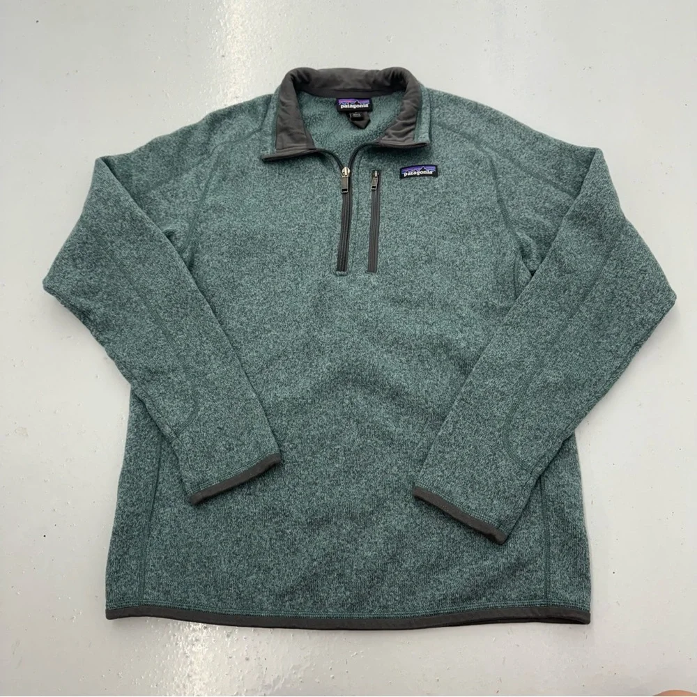 Patagonia Better Sweater 1/4 Zip Pullover Green Mens Medium - Picture 1 of 5